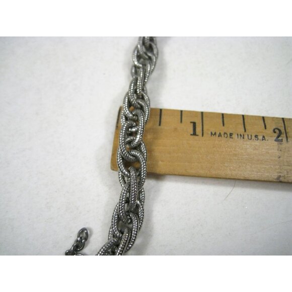 Vintage Belt 1970s  Silver Tone Chain Braided Triple Chain Ball Tassel 40 in Adj main image 8